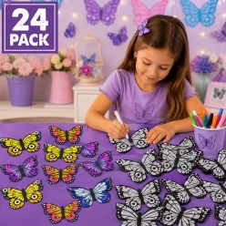 Printed Acetate Colour In Butterflies - 24 PK